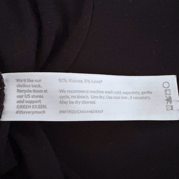 Eileen Fisher L Black Long Sleeve Turtleneck Top Quiet Luxury Sleek Chic Stretch - Picture 4 of 10